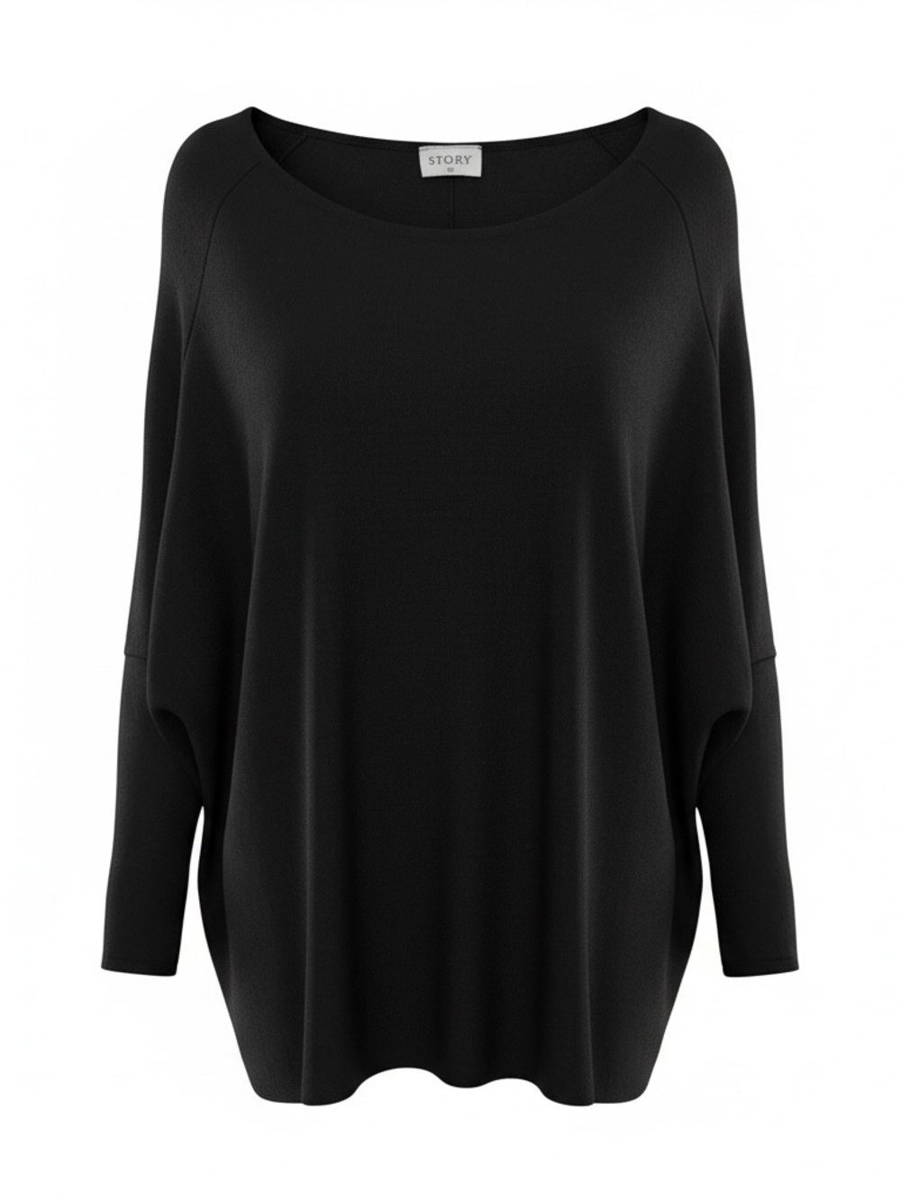Story Black Relaxed Scoop-Neck Oversized Sweater